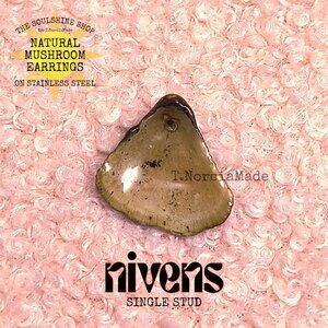 Nivens Natural Mushroom Single Stud Earring